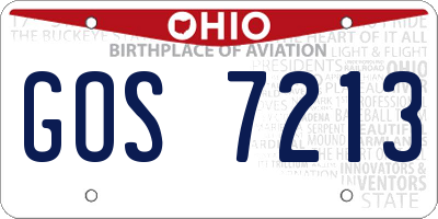 OH license plate GOS7213