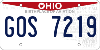 OH license plate GOS7219