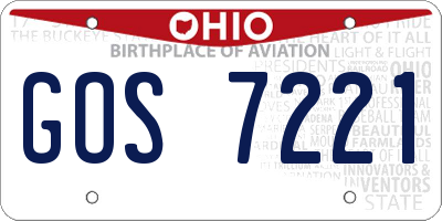 OH license plate GOS7221