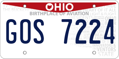 OH license plate GOS7224