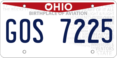OH license plate GOS7225