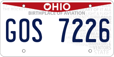 OH license plate GOS7226