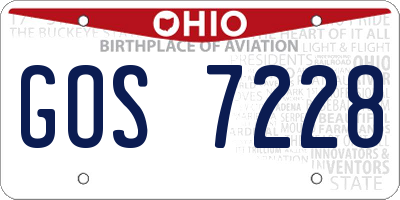 OH license plate GOS7228