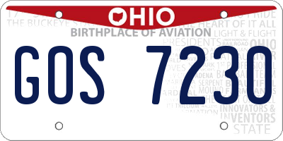OH license plate GOS7230