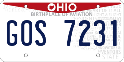 OH license plate GOS7231