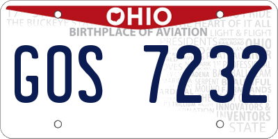 OH license plate GOS7232