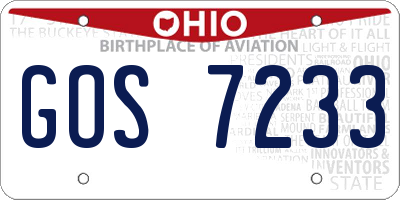 OH license plate GOS7233