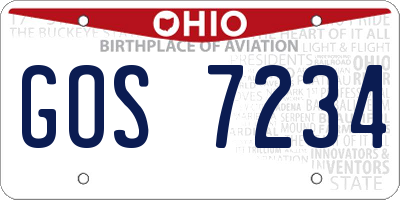 OH license plate GOS7234