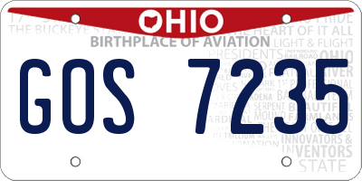 OH license plate GOS7235