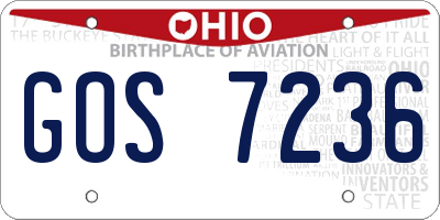 OH license plate GOS7236