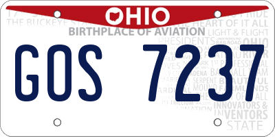 OH license plate GOS7237
