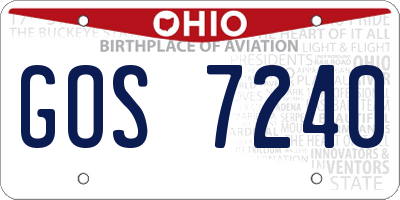 OH license plate GOS7240