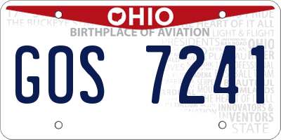 OH license plate GOS7241