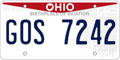 OH license plate GOS7242
