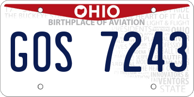 OH license plate GOS7243