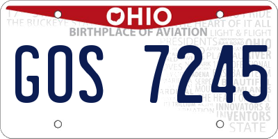 OH license plate GOS7245