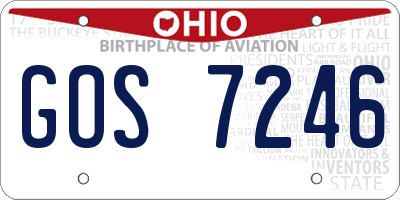 OH license plate GOS7246