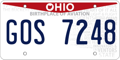 OH license plate GOS7248