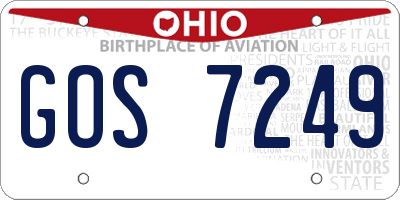 OH license plate GOS7249
