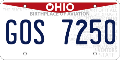 OH license plate GOS7250