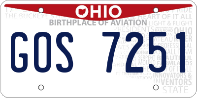 OH license plate GOS7251