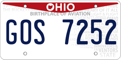 OH license plate GOS7252