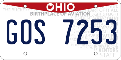 OH license plate GOS7253