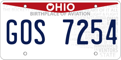 OH license plate GOS7254