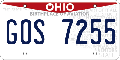 OH license plate GOS7255