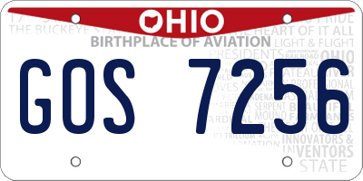 OH license plate GOS7256