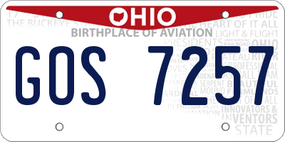 OH license plate GOS7257
