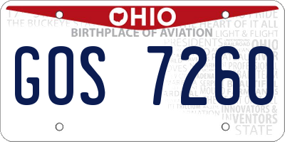 OH license plate GOS7260