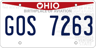 OH license plate GOS7263