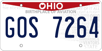 OH license plate GOS7264