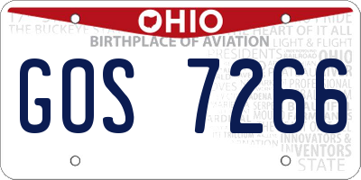 OH license plate GOS7266
