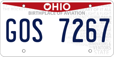 OH license plate GOS7267
