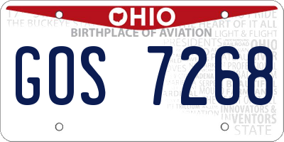 OH license plate GOS7268