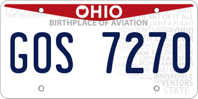 OH license plate GOS7270