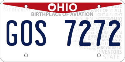 OH license plate GOS7272