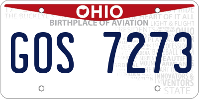 OH license plate GOS7273