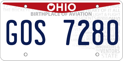 OH license plate GOS7280