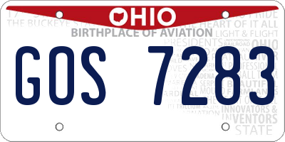 OH license plate GOS7283