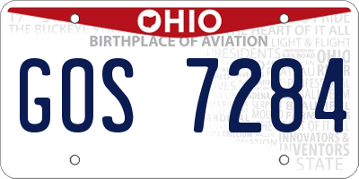 OH license plate GOS7284