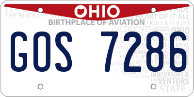 OH license plate GOS7286