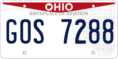 OH license plate GOS7288