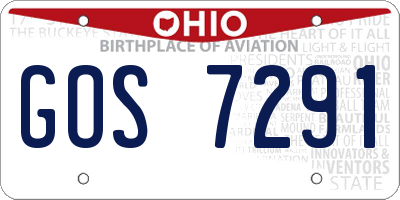 OH license plate GOS7291