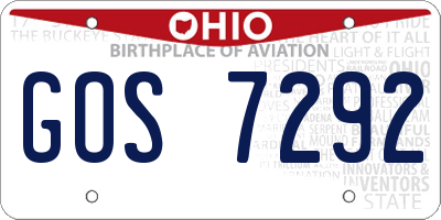 OH license plate GOS7292