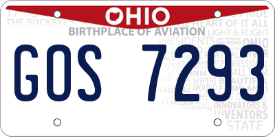 OH license plate GOS7293