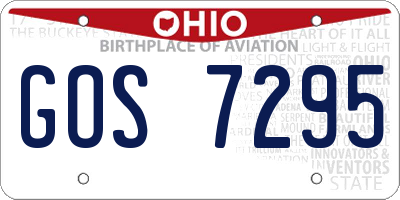 OH license plate GOS7295