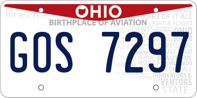 OH license plate GOS7297